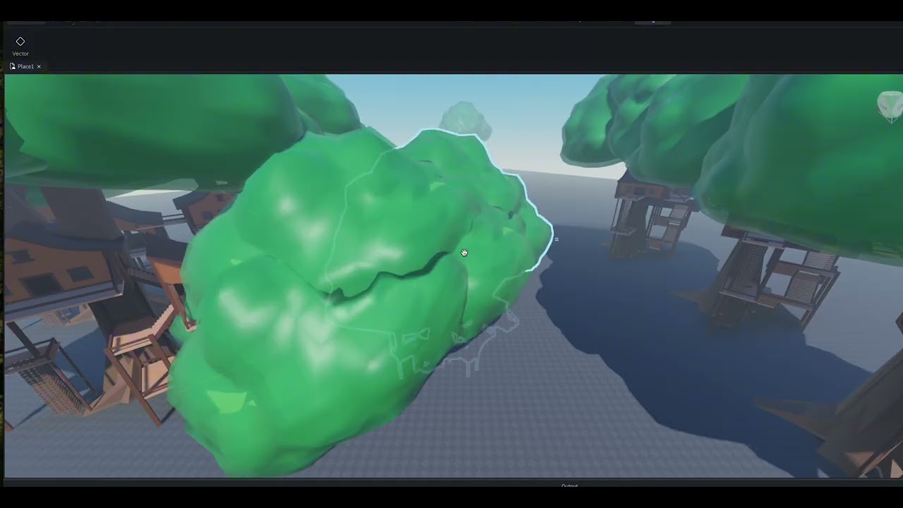 Vector's demo video: Roblox Studio with a generated tree